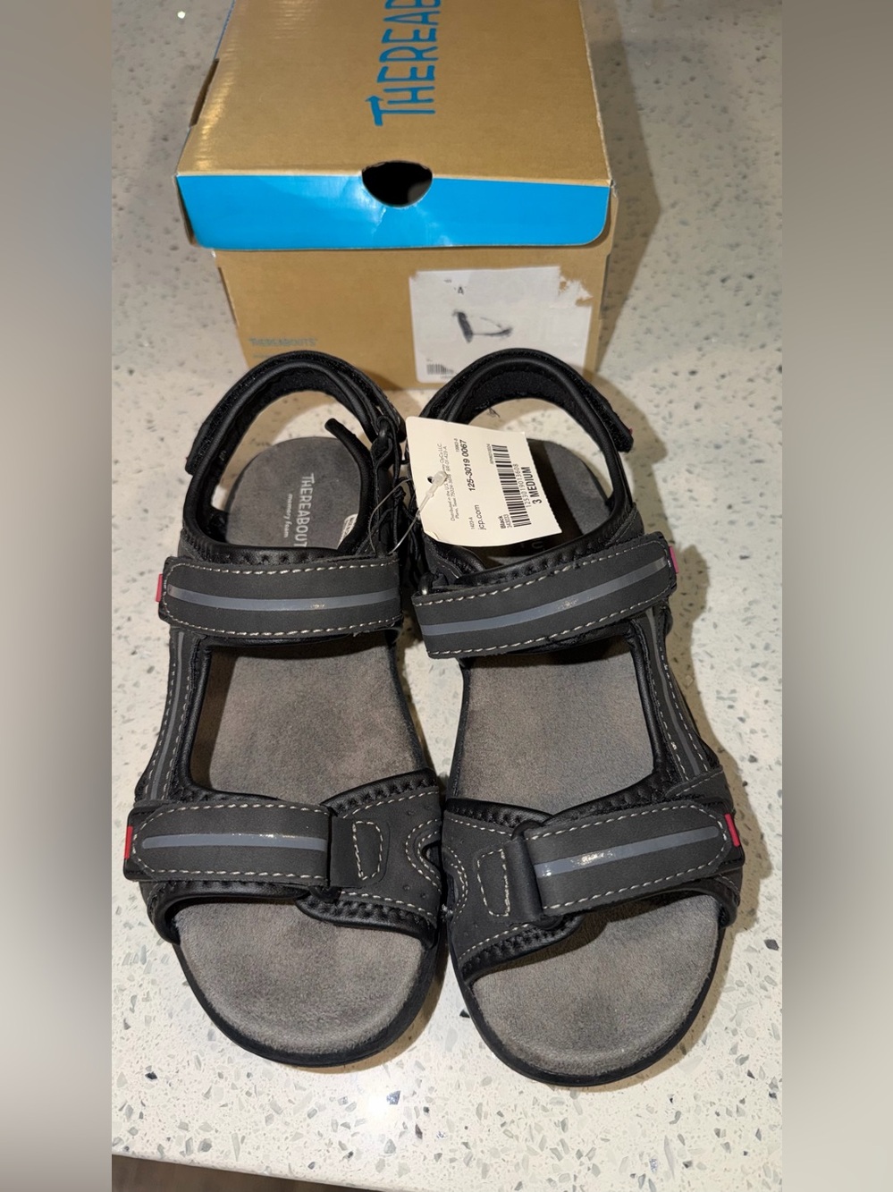 Kids Black Adjustable Outdoor Sport Sandals by There & Back